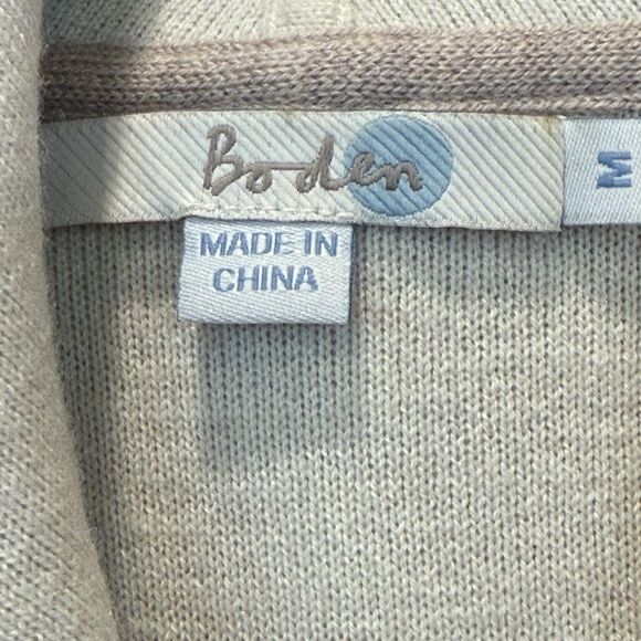 Boden Belted Waterfall Cardigan Tan And Cream Size Medium Wool Blend Pockets - Picture 6 of 9